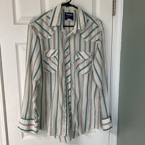 Wrangler cowboy cut Pearl snap shirt.